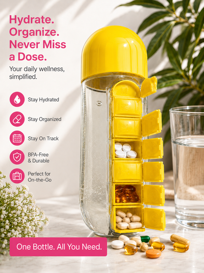 SipSmart Wellness Hydrator with Supplement Organizer